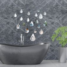 Зеркальный декор акриловый самоклеющийся Капли серебро,20шт (D) SW-00002492