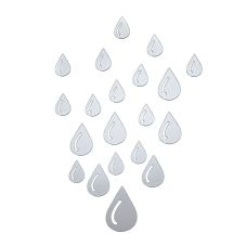 Зеркальный декор акриловый самоклеющийся Капли серебро,20шт (D) SW-00002492