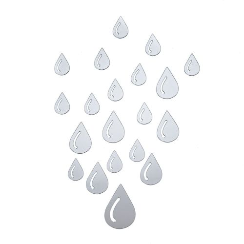 Зеркальный декор акриловый самоклеющийся Капли серебро,20шт (D) SW-00002492