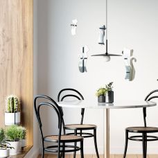 Зеркальный декор акриловый самоклеющийся Котики серебро, 4шт (D) SW-00002494