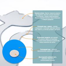 Зеркальный декор акриловый самоклеющийся Котики серебро, 4шт (D) SW-00002494