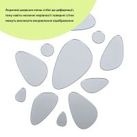 Зеркальный декор акриловый самоклеющийся Камешки серебро, 12шт (D) SW-00002496