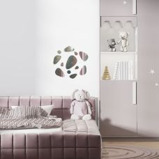 Зеркальный декор акриловый самоклеющийся Камешки серебро, 12шт (D) SW-00002496