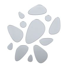 Зеркальный декор акриловый самоклеющийся Камешки серебро, 12шт (D) SW-00002496