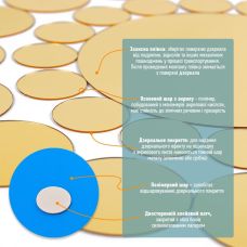 Зеркальный декор акриловый самоклеющийся золото,33шт (D) SW-00002499