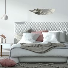 Зеркальный декор акриловый самоклеющийся Перо серебро, 6шт (D) SW-00002505