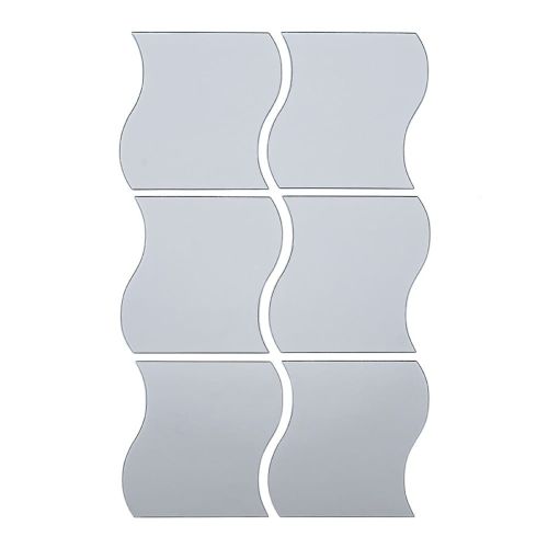 Зеркальный декор акриловый самоклеющийся 120*80мм серебро, 6шт (D) SW-00002509