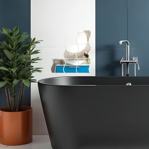 Зеркальный декор акриловый самоклеющийся 120*80мм серебро, 6шт (D) SW-00002509