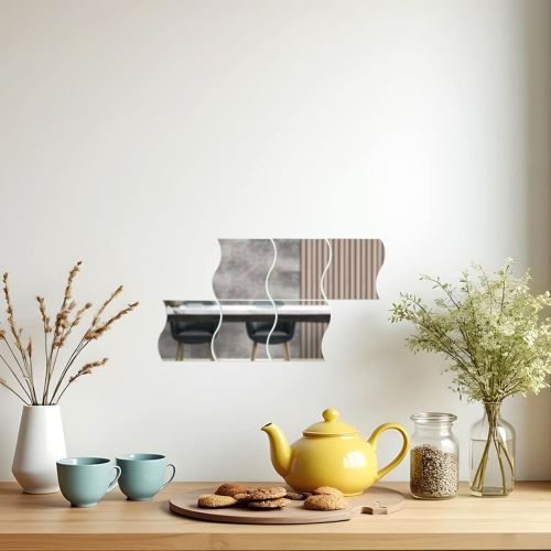 Зеркальный декор акриловый самоклеющийся 120*80мм серебро, 6шт (D) SW-00002509