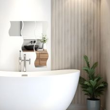 Зеркальный декор акриловый самоклеющийся 140*190мм серебро, 6шт (D) SW-00002510