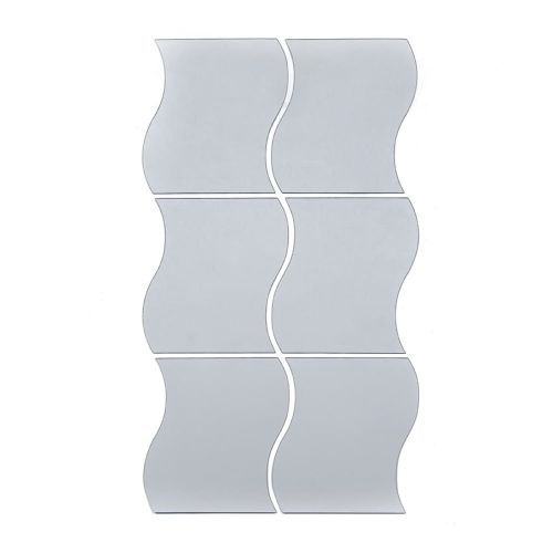 Зеркальный декор акриловый самоклеющийся 140*190мм серебро, 6шт (D) SW-00002510