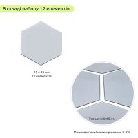 Зеркальный декор акриловый самоклеющийся 85*95мм серебро,12шт (D) SW-00002512