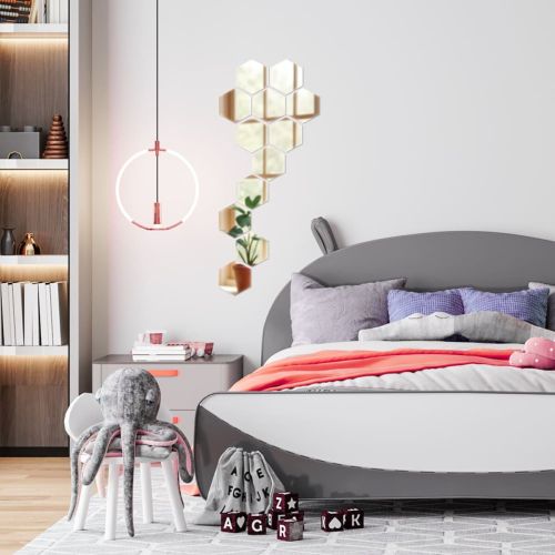 Зеркальный декор акриловый самоклеющийся 85*95мм серебро,12шт (D) SW-00002512