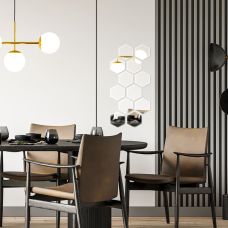 Зеркальный декор акриловый самоклеющийся 125*105мм серебро,12шт (D) SW-00002513