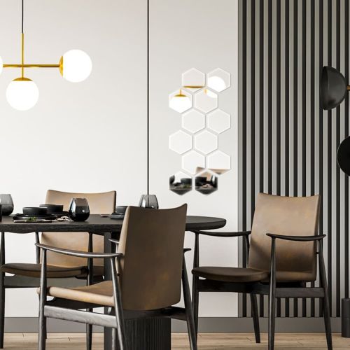 Зеркальный декор акриловый самоклеющийся 125*105мм серебро,12шт (D) SW-00002513