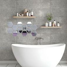 Зеркальный декор акриловый самоклеющийся 125*105мм серебро,12шт (D) SW-00002513