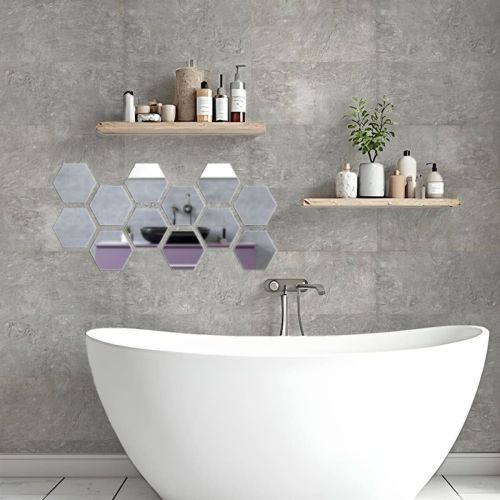 Зеркальный декор акриловый самоклеющийся 125*105мм серебро,12шт (D) SW-00002513