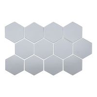 Зеркальный декор акриловый самоклеющийся 150*175мм серебро,12шт(D) SW-00002514