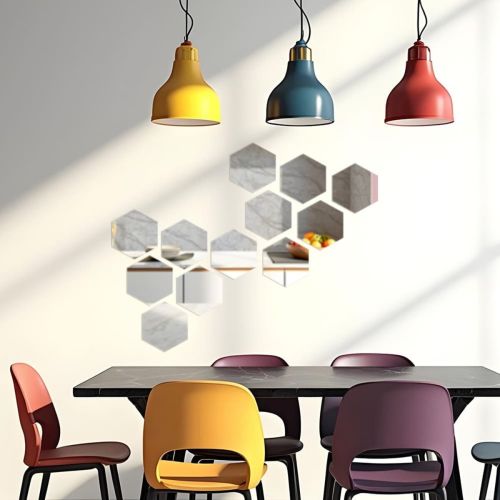 Зеркальный декор акриловый самоклеющийся 150*175мм серебро,12шт(D) SW-00002514