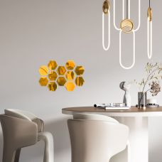 Зеркальный декор акриловый самоклеющийся 80*70мм золото, 12шт (D) SW-00002515