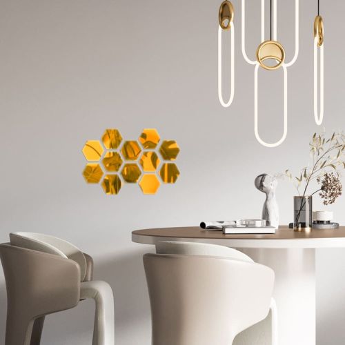 Зеркальный декор акриловый самоклеющийся 80*70мм золото, 12шт (D) SW-00002515