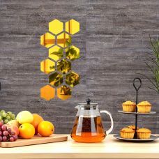 Зеркальный декор акриловый самоклеющийся 80*70мм золото, 12шт (D) SW-00002515