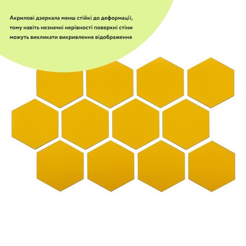 Зеркальный декор акриловый самоклеющийся 125*105мм золото, 12шт (D) SW-00002517