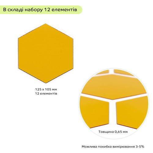Зеркальный декор акриловый самоклеющийся 125*105мм золото, 12шт (D) SW-00002517