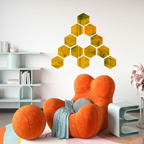 Зеркальный декор акриловый самоклеющийся 125*105мм золото, 12шт (D) SW-00002517