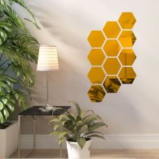 Зеркальный декор акриловый самоклеющийся 125*105мм золото, 12шт (D) SW-00002517