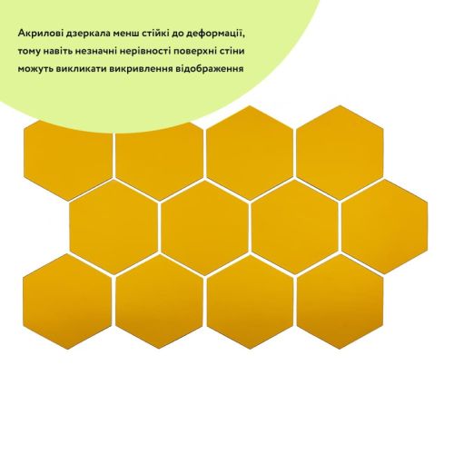 Зеркальный декор акриловый самоклеющийся 150*175мм золото,12шт (D) SW-00002518