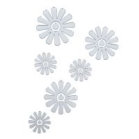 Зеркальный декор акриловый самоклеющийся Цветы серебро, 6шт (D) SW-00002519