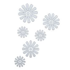 Зеркальный декор акриловый самоклеющийся Цветы серебро, 6шт (D) SW-00002519