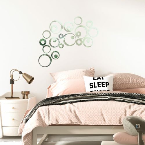 Зеркальный декор акриловый самоклеющийся серебро, 24шт (D) SW-00002523