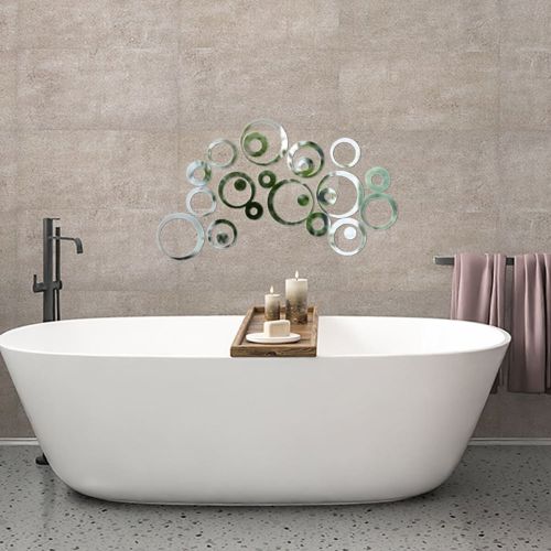 Зеркальный декор акриловый самоклеющийся серебро, 24шт (D) SW-00002523