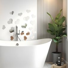 Зеркальный декор акриловый самоклеющийся серебро, 18шт (D) SW-00002524