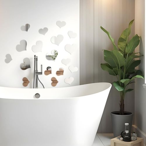 Зеркальный декор акриловый самоклеющийся серебро, 18шт (D) SW-00002524