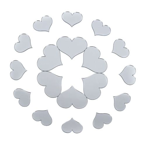 Зеркальный декор акриловый самоклеющийся серебро, 18шт (D) SW-00002524