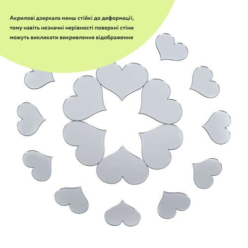 Зеркальный декор акриловый самоклеющийся серебро, 18шт (D) SW-00002524