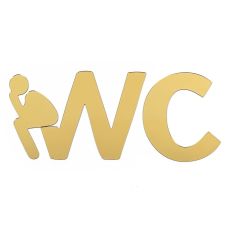 Зеркальный декор акриловый самоклеющийся WC золото, 3шт (D) SW-00002525