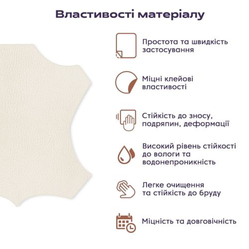 Самоклеющая экокожа в рулоне 1.37*3m*0.5mm BEIGE WHTE (D) SW-00000281