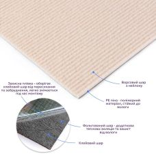 Самоклеящаяся плитка под ковролин молочный 600*600*4,5MM (D) SW-00002483