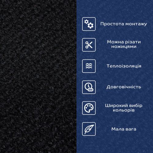 Самоклеящаяся плитка под ковролин в рулоне чёрный 600*3000мм SW-00002588