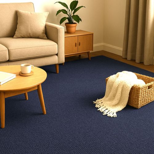 Самоклеящаяся плитка под ковролин в рулоне синий 600*3000мм SW-00002585