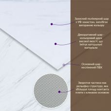 Декоративная ПВХ плита греческий белый мрамор 600*600*3mm (S) SW-00001623