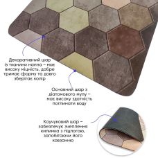 Влагопоглощающий коврик 38х58х3мм Шестиугольники (D) SW-00001571