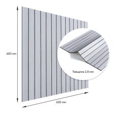 Покрытие настенное виниловое 3D рейки белый графит 600*600*2,8мм (D) SW-00002193