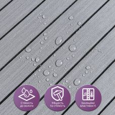 Покрытие виниловое самоклеющееся 3D рейки тик седой 600*600*2,8мм (D) SW-00002206