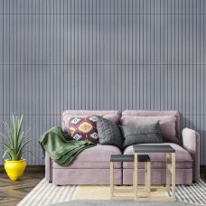 Покрытие виниловое самоклеющееся 3D рейки тик седой 600*600*2,8мм (D) SW-00002206