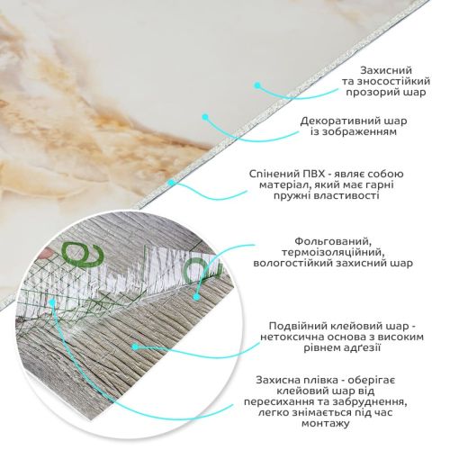 Самоклеящаяся виниловая плитка в рулоне 600х3000х2мм Глянец SW-00002977